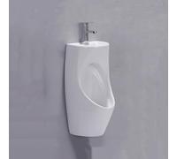 TUPAFJU Orinatoi in ceramica da parete per uomo a prova di perdite per la notte con lavabo e rubinetto, orinatoi da esterno per uomo, per bagno, commerciale, hotel, garage, bar(White)