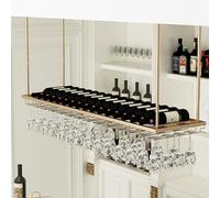 TUPAFJU Porta bicchieri sospesi，portabicchieri sospeso，portabottiglie da soffitto，porta calici sospeso(Gold,120CM/47in)