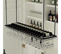 TUPAFJU Porta bicchieri sospesi，portabicchieri sospeso，portabottiglie da soffitto，porta calici sospeso(Black,100CM/39in)