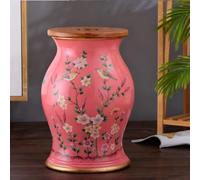 TUPAFJU Sgabello da giardino in ceramica cinese a forma di tamburo con contenitore, sgabello da giardino decorativo in ceramica con uccelli e fiori, per cambiare le scarpe(I)