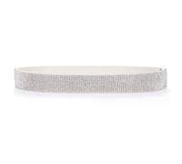 TUPANDY Cintura elastica da donna in pelle PU elastica con strass, cintura in vita con strass luccicanti cintura elastica larga spessa elasticizzata lucida per feste (bianco), bianco, 71cm