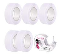 TUPARKA 6 rotoli di nastro adesivo per nastro biadesivo per abbigliamento Nastri per abbigliamento per reggiseno segreto Nastro imbottito Copricapezzoli Copri capezzoli, 30 metri con dispenser