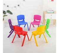 TUPOSTAR 6 Sedie Scolastiche Colorate Impilabili, Sedie Scolastiche in Plastica per Bambini, Sedute Flessibili per Bambini, per Aule Scolastiche, Asili Nido, Interni Ed Esterni,6pcs,51 * 32cm