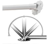 TUPOSTAR Asta per Armadio Regolabile con Flangia, Supporto Angolare per Doccia, Supporto per Tende da Finestra, Fissaggi per La Privacy nei Negozi Abbigliamento,Bianca,55--75cm