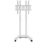 TUPOSTAR Carrello TV Mobile per Schermi TV da 32 A 60 Pollici, Supporto TV Portatile con Ruote E Altezza Regolabile, Cambio Schermo Orizzontale E Verticale A 90°,Bianca