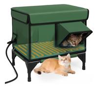 TUPOSTAR Casetta Riscaldata per Gatti da Esterno, con Design Impermeabile, Rifugio Isolato per l'inverno con Tappetino Riscaldante per Gatti, Ideale per Gatti Randagi,Without Heating Pad,M