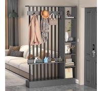 TUPOSTAR Divisorio da Parete, Divisorio Moderno Autoportante in Legno, Mobile Contenitore con Ripiani, Paravento per La Privacy da Parete, per Ufficio Domestico Decorativo,02,120cm*30cm* 200cm