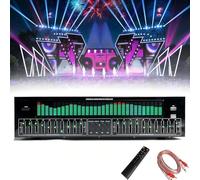 TUPOSTAR Equalizzatore Grafico A 31 Bande, Equalizzatore Professionale, Processore Audio Digitale, con Telecomando E Cavo Audio, per Palco E Studio di Registrazione,Nero