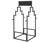 TUPOSTAR Espositore per Campioni di Tappeti, Espositore per Tappeti, Supporto da Pavimento per Sciarpe, Organizzatore Commerciale per Esporre Coperte, Trapunte, Sciarpe,Nero,Double Sided