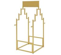 TUPOSTAR Espositore per Campioni di Tappeti, Espositore per Tappeti, Supporto da Pavimento per Sciarpe, Organizzatore Commerciale per Esporre Coperte, Trapunte, Sciarpe,d'oro,Double Sided