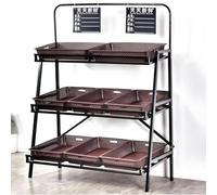 TUPOSTAR Espositore per Frutta E Verdura in Metallo Resistente con Vassoio, Ripiani Versatili, Resistente Scaffale da Cucina E Ufficio, per Dispensa, Snack, Mercati Agricoli,03,156cm