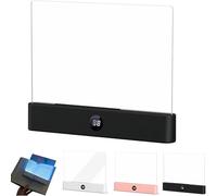 TUPOSTAR Luce LED Intelligente Ricaricabile E Trasparente, Luce da Lettura A Pagina Intera, Multi-Luminosità Portatile, Luce da Lettura A Pannello per Libri Piatti,Nero