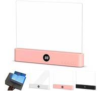 TUPOSTAR Luce LED Intelligente Ricaricabile E Trasparente, Luce da Lettura A Pagina Intera, Multi-Luminosità Portatile, Luce da Lettura A Pannello per Libri Piatti,Rosa