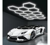 TUPOSTAR Luci Esagonali per Garage, Luci A LED A Nido d'Ape per Garage, 6500k Super Luminose, Sistemi di Illuminazione per Autolavaggio E Detailing, per Magazzino, Officina,04