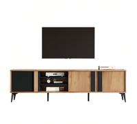 TUPOSTAR Mobile TV Lungo 180 Cm, con 3 Ante E 3 Ripiani Aperti, per TV Fino A 80 Pollici, Consolle per Soggiorno, Sala da Pranzo, Camera da Letto E Centro Intrattenimento,A