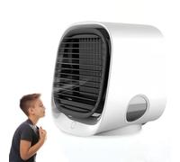 TUPOSTAR Nuovo Climatizzatore Portatile 2025, Condizionatore d'Aria A 3 velocità Regolabile, Ventilatore Nebulizzatore, con Serbatoio d'Acqua da 300 Ml E Luci Notturne,Bianca