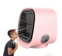 TUPOSTAR Nuovo Climatizzatore Portatile 2025, Condizionatore d'Aria A 3 velocità Regolabile, Ventilatore Nebulizzatore, con Serbatoio d'Acqua da 300 Ml E Luci Notturne,Rosa