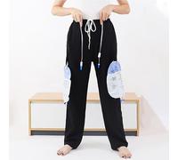TUPOSTAR Pantaloni per Sacca da Gamba con Catetere per Uomo/Donna, Pantaloni per Pazienti Costretti A Letto, Pantaloni di Cotone per Sacche per Urina Dopo L'Intervento Chirurgico,Double Pocket a,XL