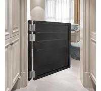 TUPOSTAR Porte A Battente per caffè, Porte A Battente in Legno per Saloon, Porta Interna A Mezza Altezza, Porta di Servizio con Sbarra, per Ingresso, Veranda, Bagno, Corridoio,Nero,70 * 90cm