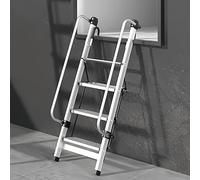TUPOSTAR Scala per Letto A Castello in Alluminio, Scala da Soppalco Antiscivolo, con Pedali Larghi Pieghevoli E Antiscivolo, per Camper, Roulotte, Loft, Dormitori,Argento,4 Steps