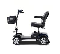 TUPOSTAR Scooter per Disabili con Sedile per Adulti, Anziani con Spazio Extra per Le Gambe, Scooter Elettrico A 4 Ruote, Mobile Compatto E Resistente,Blu