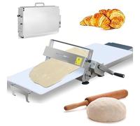 TUPOSTAR Sfogliatrice Manuale Professionale, Rullo da Banco Commerciale, con Spessore Regolabile, in Acciaio Inox, per Pane, Marzapane E Pasta Sfoglia,Type300