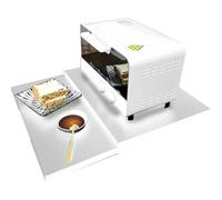 TUPOSTAR Supporto per Microonde, con Cassetto Estraibile E Vassoio, Ripiano Estensibile per Forno da Banco, Cassetto E Ripiano per Elettrodomestici da Banco per Cucina,Bianca,Single Layer