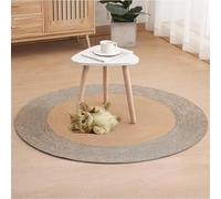 TUPOSTAR Tappeto per Gatti, Tappeto Tiragraffi in Corda di Cotone, Tappeto Rotondo Vintage Lavabile, Reversibile, Intrecciato con Nappe, per Soggiorno, Camera,02,100cm