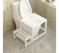 TUPOSTAR Telaio di Conversione per WC alla Turca con Poggiapiedi, Telaio con Design Ad Arco Rinforzato, con Cuscinetti Antiscivolo, Aiuto per La Transizione dal WC alla Turca,Bianca,48cm