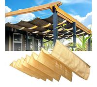 TUPOSTAR Telo Ombreggiante per Pergola, Tenda Parasole Retrattile, Kit per Pergole da Esterno per Patio, per Terrazzo, Giardino O Gazebo, Vela Ombreggiante A Onde con Accessori,03,1.7 * 7.2m