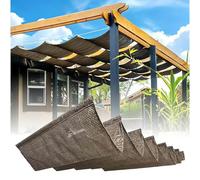 TUPOSTAR Telo Ombreggiante per Pergola, Tenda Parasole Retrattile, Kit per Pergole da Esterno per Patio, per Terrazzo, Giardino O Gazebo, Vela Ombreggiante A Onde con Accessori,04,1.7 * 7.2m