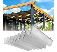 TUPOSTAR Telo Ombreggiante per Pergola, Tenda Parasole Retrattile, Kit per Pergole da Esterno per Patio, per Terrazzo, Giardino O Gazebo, Vela Ombreggiante A Onde con Accessori,01,1.7 * 7.2m