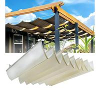TUPOSTAR Telo Ombreggiante per Pergola, Tenda Parasole Retrattile, Kit per Pergole da Esterno per Patio, per Terrazzo, Giardino O Gazebo, Vela Ombreggiante A Onde con Accessori,02,1.7 * 7.2m