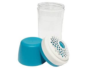 Tupperware 12oz Clear Shaker Dispenser con tappo blu