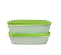 Tupperware 27619 - 2 contenitori per congelatore da 1 litro, colore: verde/bianco 27619