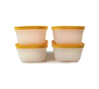 TUPPERWARE 30938, 4 contenitori per congelatore, serie “Cristalli di ghiaccio”, 450 ml, colore bianco/arancione