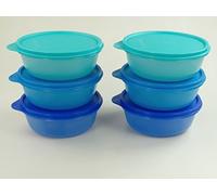 TUPPERWARE Ciotole multiple 600ml blu oscuro (2) +blu (2) + turchese scatola (2)