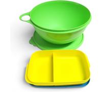 Tupperware Clevere Pause - Contenitore per il pranzo da 590 ml con separazione turchese lime + ciotola Signoraware Peng da 5,0 litri, verde, set per il pranzo, per impasto lievitato, ciotola per