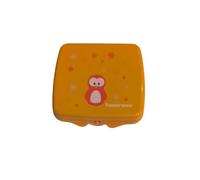 Tupperware Contenitore per panini, quadrato, con cerniera, per asilo e scuola, con chiusura a chiave, colore arancione