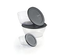 Tupperware Crystal Clear Store & Serve Collection - Set di 6 contenitori per alimenti, lavabili in lavastoviglie e senza BPA, (3 ciotole + 3 coperchi)