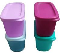 Tupperware Cubix Mini Rect - Contenitore multiuso in plastica, 250 ml, confezione da 4 (multicolore)