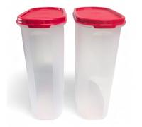 Tupperware Eidgenosse Ovali Eidgenosse, contenitore compatto rotondo, 2,3 litri, 2300 ml, rosso, set da 2 contenitori