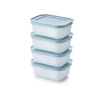 Tupperware Essentials Freezer Mates - Set di 4 contenitori bassi per alimenti, 450 ml, facili da impilare e organizzare, durevoli e riutilizzabili, coperchio ermetico, ideali per avanzi e ridurre gli