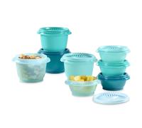 Tupperware Heritage Collection, set di 16 contenitori per alimenti in verde vintage, lavabili in lavastoviglie e senza BPA (8 contenitori, 8 coperchi)