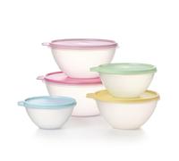Tupperware Heritage Wonderlier - Set di 10 ciotole per alimenti in colori vintage, lavabili in lavastoviglie e senza BPA (5 contenitori, 5 coperchi)