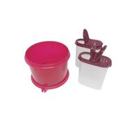 Tupperware Hitparade - Set di 2 saliera e pepiera da 1200 ml, colore rosso e Signoraware, 2 x 280 ml, rosso trasparente