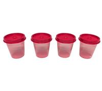 Tupperware Mini set di bicchieri da gnomo per frigorifero, 60 ml, colore: rosso