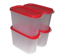 Tupperware New Smart Saver contenitore in plastica, 1.7 litri, set di 4, trasparente