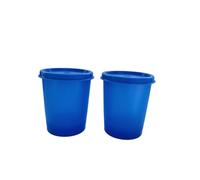 Tupperware Set di 2 bicchieri Liliput per frigorifero, 120 ml, 120 ml, con 2 lattine (blu)