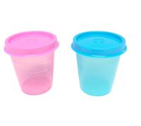 Tupperware Set di 2 bicchieri Liliput per frigorifero Midgets, 60 ml, colore: rosa + turchese